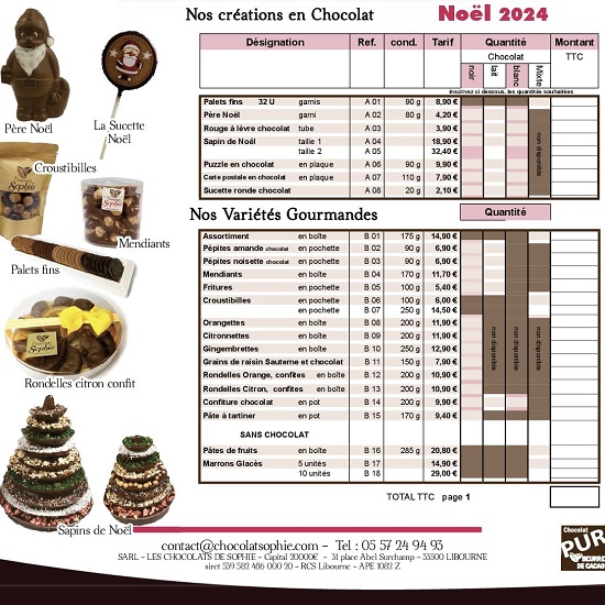 chocolats noel libourne chocolatiere